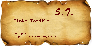 Sinka Tamás névjegykártya