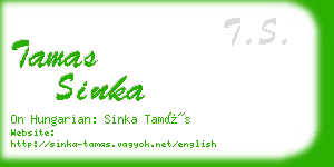 tamas sinka business card